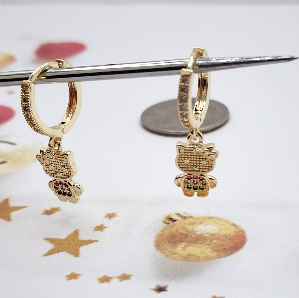 Earrings Hello Kitty Gold-Plated Hoops Style